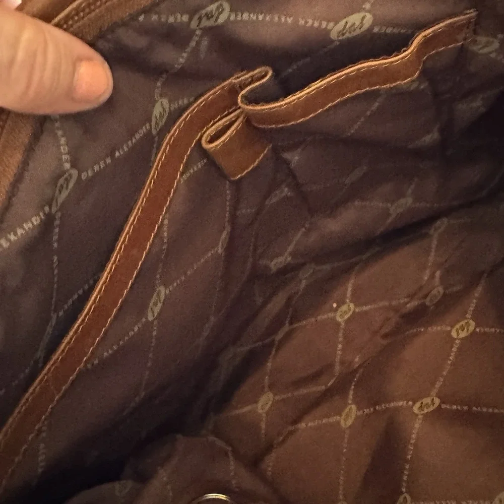 Derek Alexander Vintage Leather Hobo Bag Purse British Tan Brown Boho Large VTG